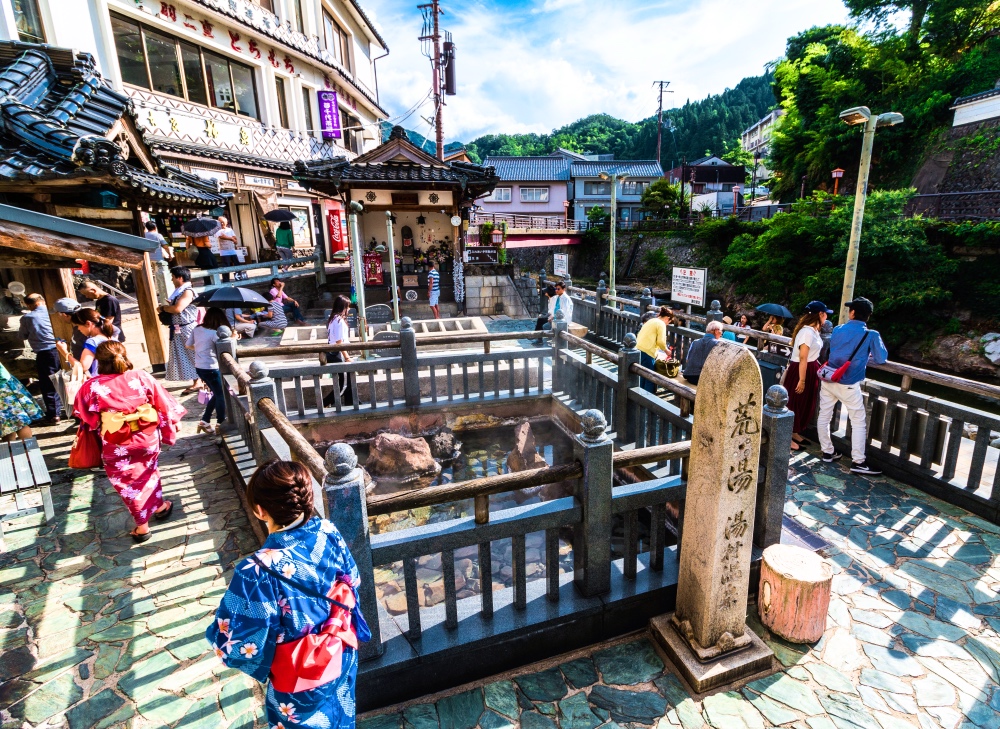 Yumura Onsen is a hot spring located in Mikata prefecture,Hyogo Japan