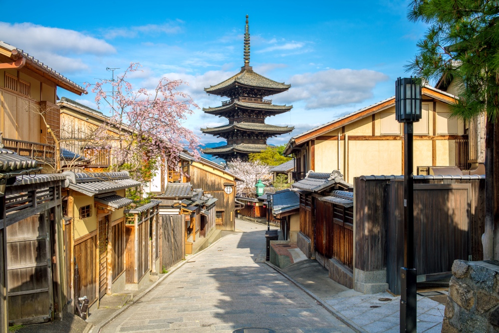 Kyoto old Japan city street