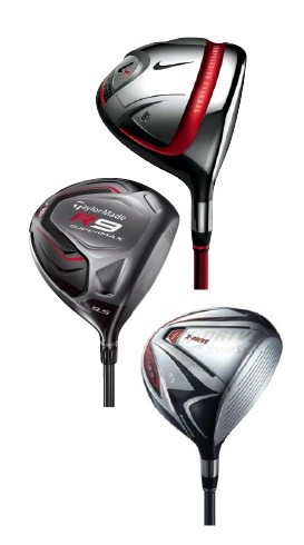 Nike VR Tour driver, TaylorMade R9 Supermax Driver, Tourstage X-Drive 705 (Type 455)