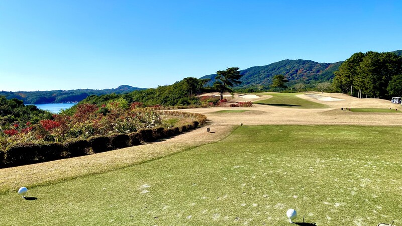 The back nine at Kintetsu Kashikojima Country Club golf course, Mie prefecture, Japan