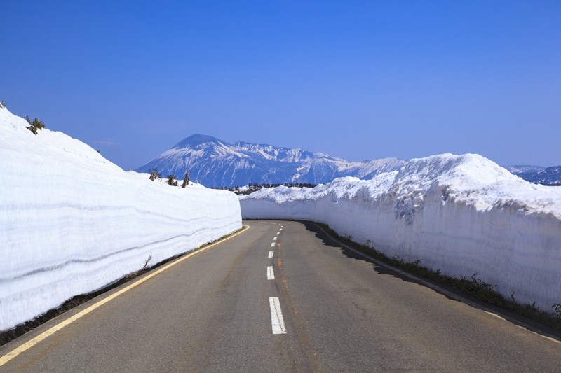 Snow road corridor in Iwate
